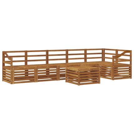 Sektionsoffgrupp 7 pcs Naturfärg Massivt Akaciaträ