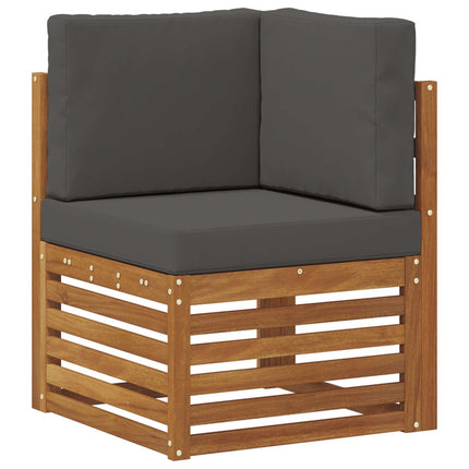 Sektionsoffgrupp 7 pcs Naturlig och Antracit Massivt Akaciaträ