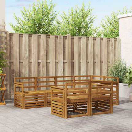 Sektionsoffgrupp 7 pcs Naturfärg Massivt Akaciaträ