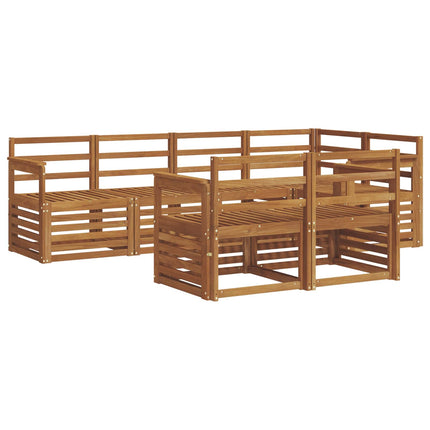 Sektionsoffgrupp 7 pcs Naturfärg Massivt Akaciaträ