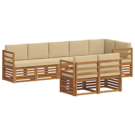 Utomhussoffset 8 st Naturlig och Beige Polyester