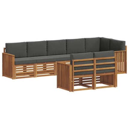 Utomhussoffset 8 st Naturlig och Antracit Polyester