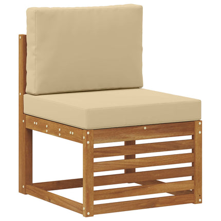 Soffgrupper 8 pcs Naturlig och Beige Massivt Akaciaträ