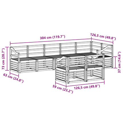 Soffgrupper 8 pcs Naturfärg Massivt Akaciaträ