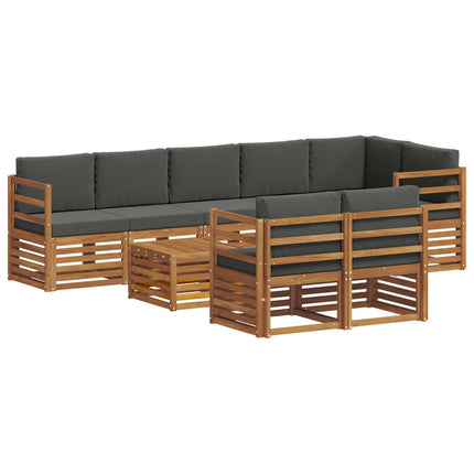 Utomhussoffset 9 st Naturlig och Antracit Polyester