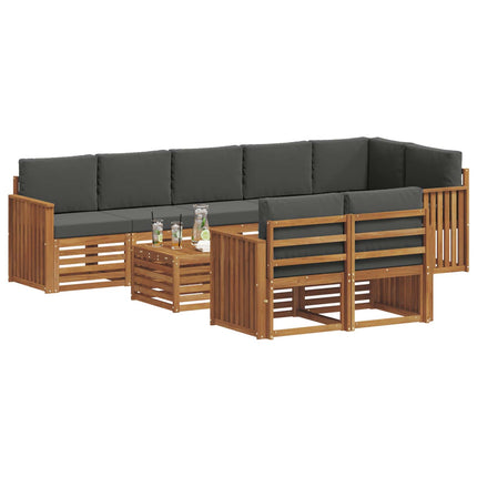 Utomhussoffset 9 st Naturlig och Antracit Polyester
