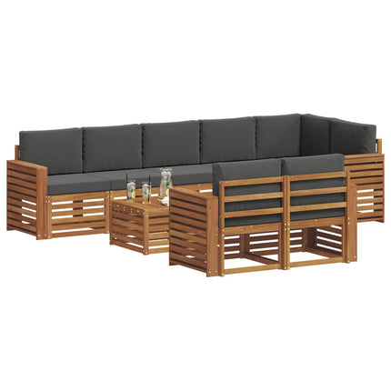 Utomhussoffset 9 st Naturlig och Antracit Polyester