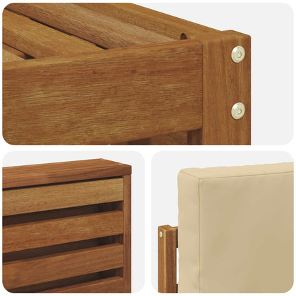Soffgrupper 9 pcs Naturlig och Beige Massivt Akaciaträ