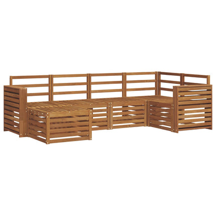 Sektionsoffgrupp 6 pcs Naturfärg Massivt Akaciaträ