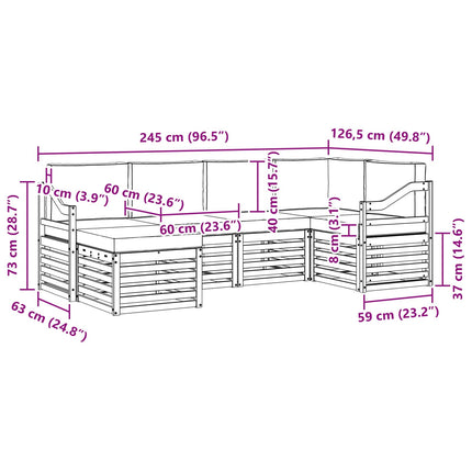 Sektionsoffgrupp med kudde 6 pcs Naturlig och Beige