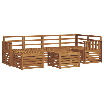Sektionsoffgrupp 7 pcs Naturfärg Massivt Akaciaträ