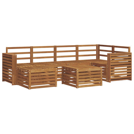 Sektionsoffgrupp 7 pcs Naturfärg Massivt Akaciaträ