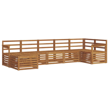 Sektionsoffgrupp 7 pcs Naturfärg Massivt Akaciaträ