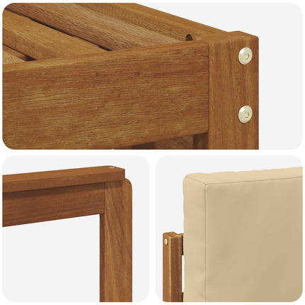 Sektionsoffgrupp 7 pcs Naturlig och Beige Massivt Akaciaträ