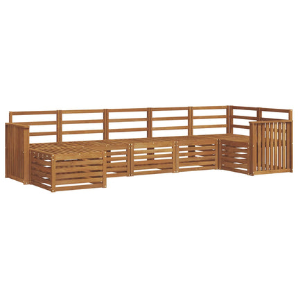Sektionsoffgrupp 7 pcs Naturfärg Massivt Akaciaträ