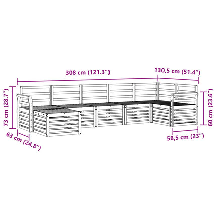 Utomhussoffset 7 st Naturfärg