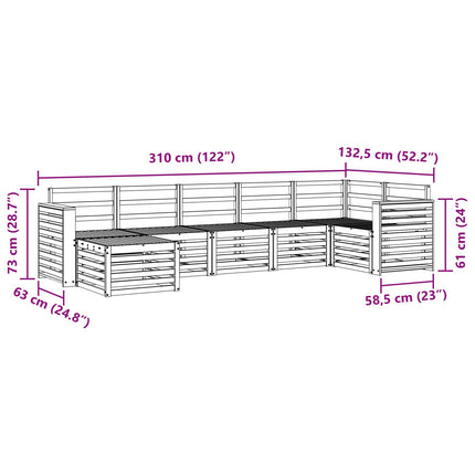 Utomhussoffset 7 st Naturfärg