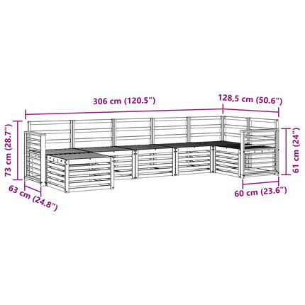 Soffgrupper 7 pcs Naturfärg Massivt Akaciaträ