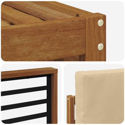 Sektionsoffgrupp 7 pcs Naturlig och Beige Massivt Akaciaträ
