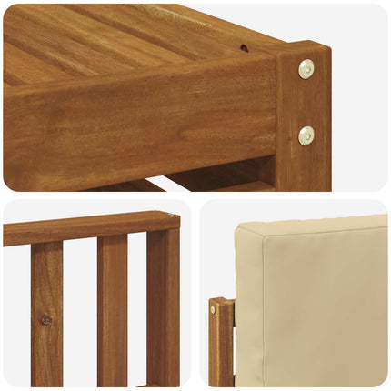 Utomhussoffset 8 pcs Naturlig och Beige Massivt Akaciaträ