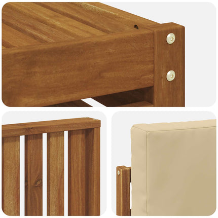 Utomhussoffset 8 pcs Naturlig och Beige Massivt Akaciaträ