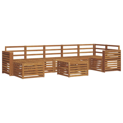 Utomhussoffset 8 pcs Naturfärg Massivt Akaciaträ