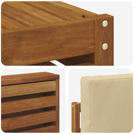 Utomhussoffset 8 pcs Naturlig och Beige Massivt Akaciaträ
