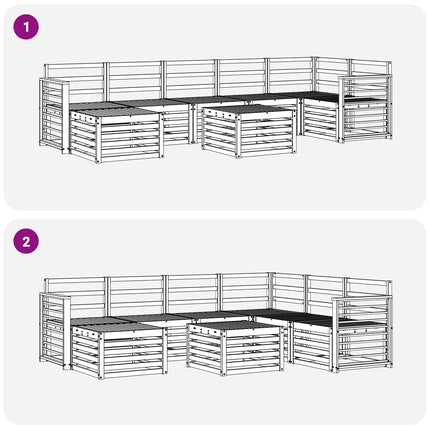 Soffgrupper 8 pcs Naturfärg Massivt Akaciaträ