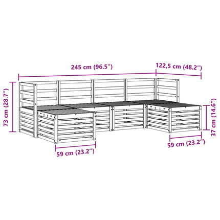 Soffgrupper 6 pcs Naturfärg Massivt Akaciaträ