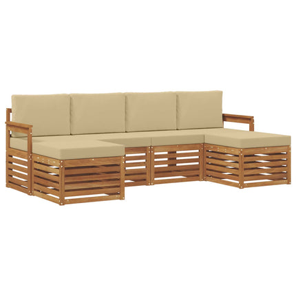 Utomhussoffset 6 st Naturlig och Beige