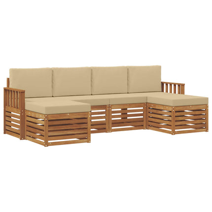 Utomhussoffset 6 st Naturlig och Beige