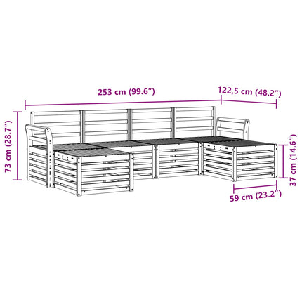 Soffgrupper 6 pcs Naturfärg Massivt Akaciaträ