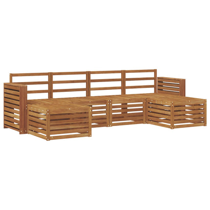 Soffgrupper 6 pcs Naturfärg Massivt Akaciaträ