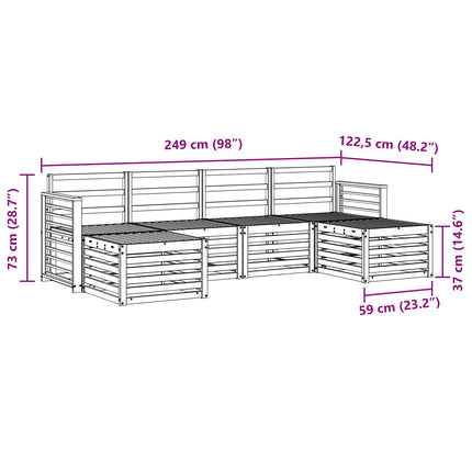 Soffgrupper 6 pcs Naturfärg Massivt Akaciaträ