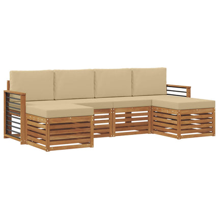 Utomhussoffset 6 st Naturlig och Beige