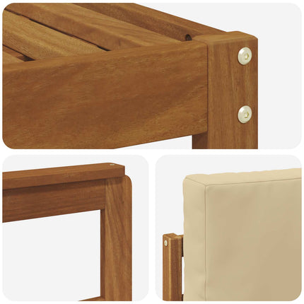 Utomhussoffset 8 pcs Naturlig och Beige Massivt Akaciaträ