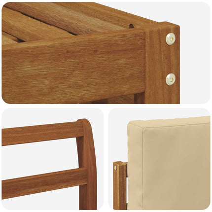 Utomhussoffset 8 pcs Naturlig och Beige Massivt Akaciaträ