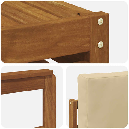 Utomhussoffset 9 pcs Naturlig och Beige Massivt Akaciaträ