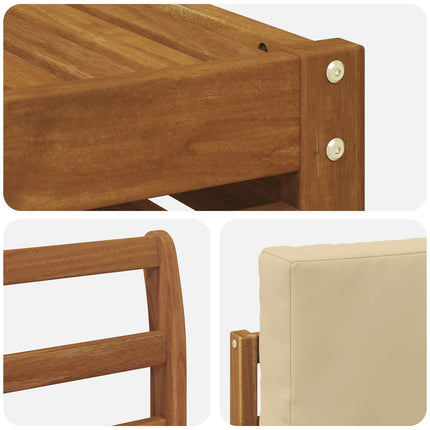 Utomhussoffset 9 pcs Naturlig och Beige Massivt Akaciaträ