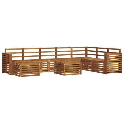 Utomhussoffset 9 pcs Naturfärg Massivt Akaciaträ