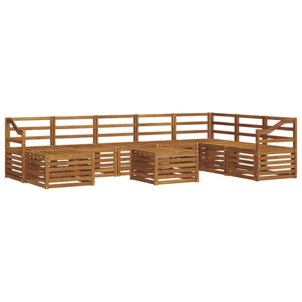 Utomhussoffset 9 pcs Naturfärg Massivt Akaciaträ