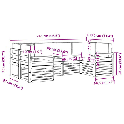 Sektionsoffgrupp med kudde 6 pcs Naturfärg