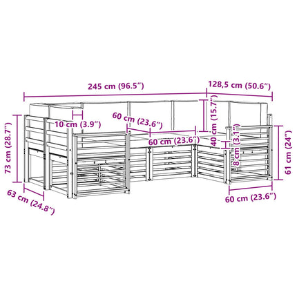 Sektionsoffgrupp med kudde 6 pcs Naturfärg