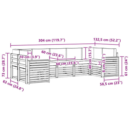 Sektionsoffgrupp med kudde 7 pcs Naturlig och Antracit