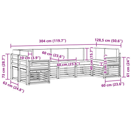 Sektionsoffgrupp med kudde 7 pcs Naturlig och Antracit