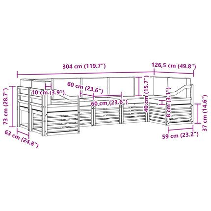 Sektionsoffgrupp med kudde 7 pcs Naturlig och Beige