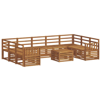 Soffgrupper 10 pcs Naturfärg Massivt Akaciaträ