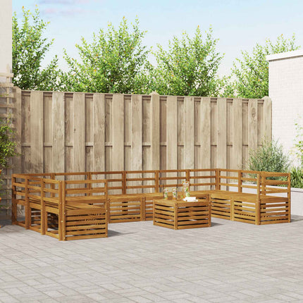 Utomhussoffset 11 pcs Naturfärg Massivt Akaciaträ