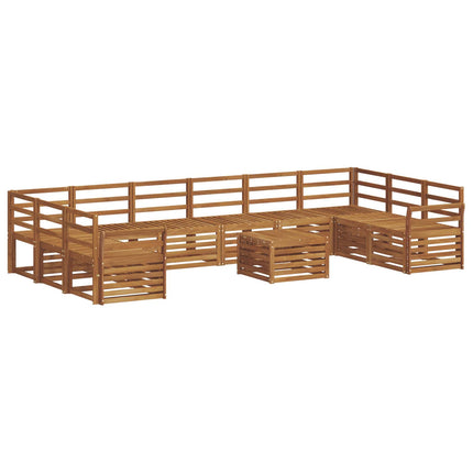 Utomhussoffset 11 pcs Naturfärg Massivt Akaciaträ