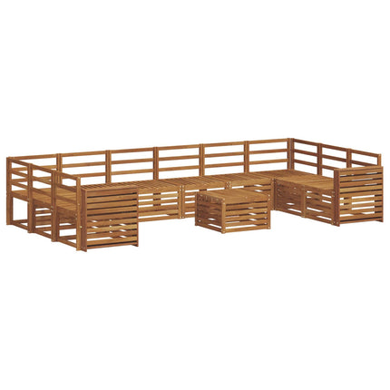 Utomhussoffset 11 pcs Naturfärg Massivt Akaciaträ